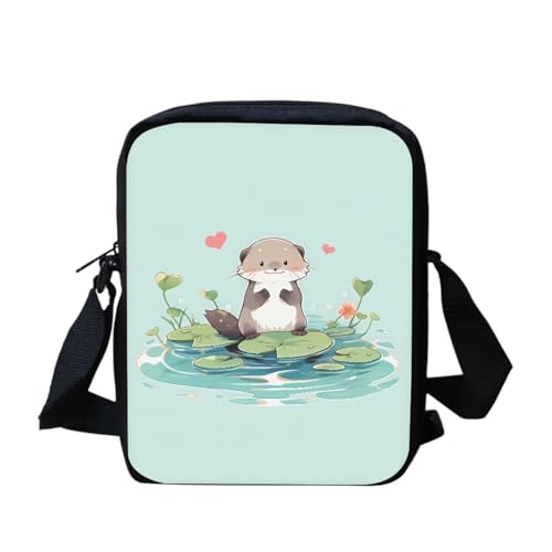 bqabhu Süße Koala Damen Messenger Bag Schulter Crossbody Umhängetasche mit verstellbarem Riemen, Niedlicher Otter, Einheitsgröße von bqabhu