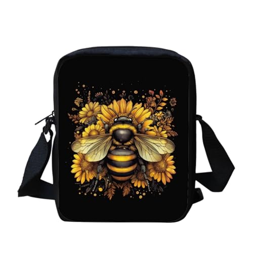 bqabhu Süße Koala Damen Messenger Bag Schulter Crossbody Umhängetasche mit verstellbarem Riemen, Sonnenblumenbiene, Einheitsgröße von bqabhu