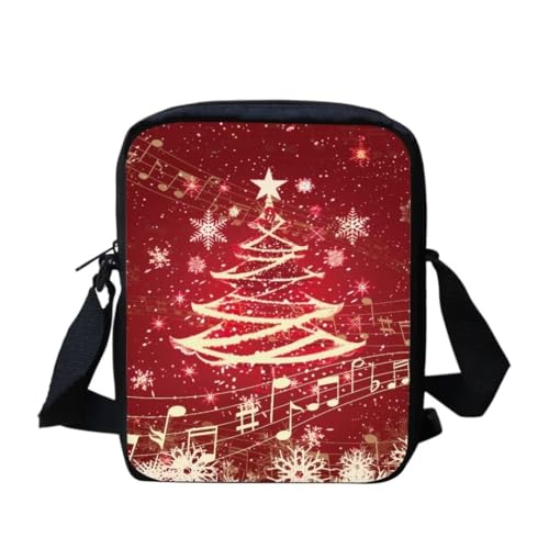 bqabhu Süße Umhängetasche mit Schneemann-Motiv, für Damen, Reise-Schultertasche mit verstellbarem Riemen, Christmas Starlight Tree Music Note, Einheitsgröße von bqabhu