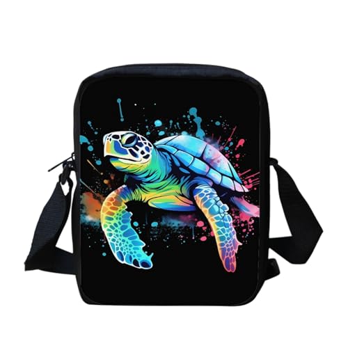 bqabhu Süße Umhängetasche mit Schneemann-Motiv, für Damen, Reise-Schultertasche mit verstellbarem Riemen, Meeresschildkröte, Einheitsgröße von bqabhu