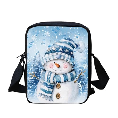 bqabhu Süße Umhängetasche mit Schneemann-Motiv, für Damen, Reise-Schultertasche mit verstellbarem Riemen, Niedlicher Schneemann, Einheitsgröße von bqabhu