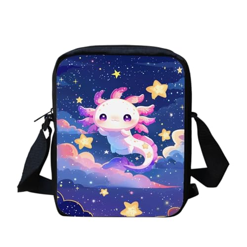bqabhu Süße Umhängetasche mit Schneemann-Motiv, für Damen, Reise-Schultertasche mit verstellbarem Riemen, Universe Space Axolotl, Einheitsgröße von bqabhu