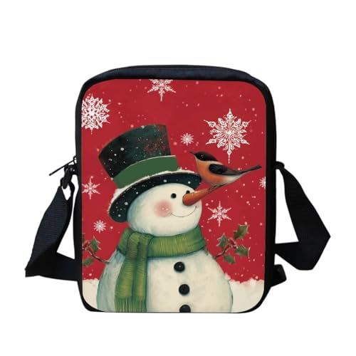 bqabhu Süße Umhängetasche mit Schneemann-Motiv, für Damen, Reise-Schultertasche mit verstellbarem Riemen, Weihnachts-Schneemänner, Einheitsgröße von bqabhu
