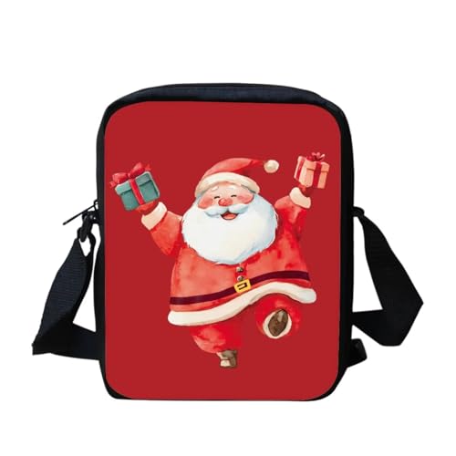 bqabhu Süße Umhängetasche mit Schneemann-Motiv, für Damen, Reise-Schultertasche mit verstellbarem Riemen, Weihnachtsmann-Aufdruck, Einheitsgröße von bqabhu