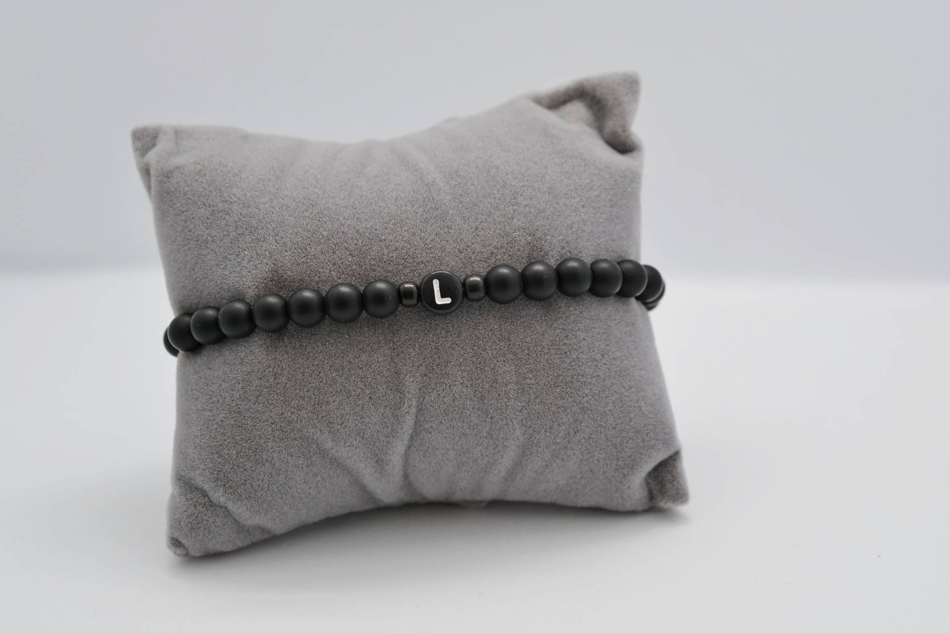 Buchstaben Armband Schwarz Jade // Partnerarmband Personalisiert Herren Unisex Namensarmband Für Männer von bracelens