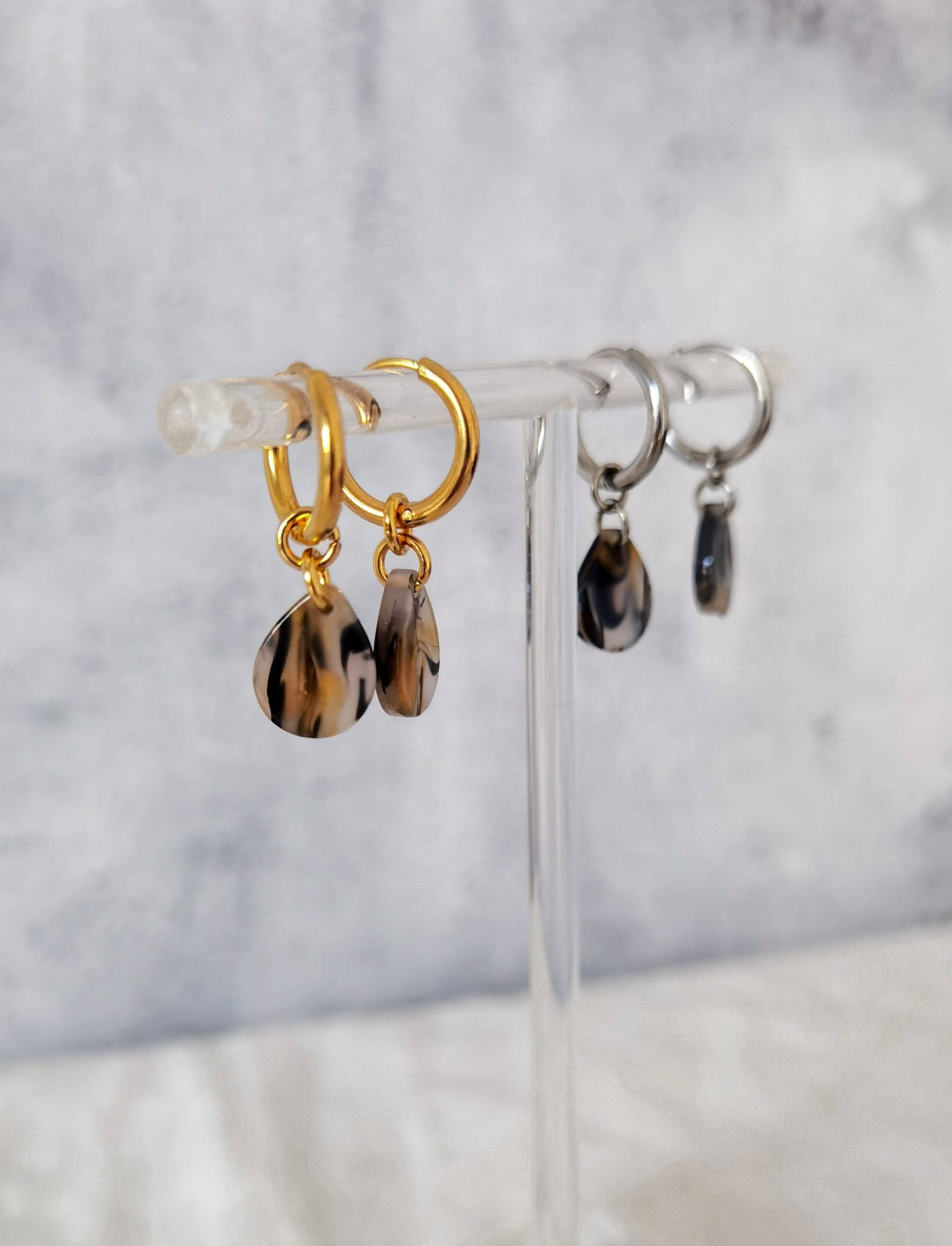 Creolen Mit Anhänger I Resin Ohrringe Edelstahl von bracelens