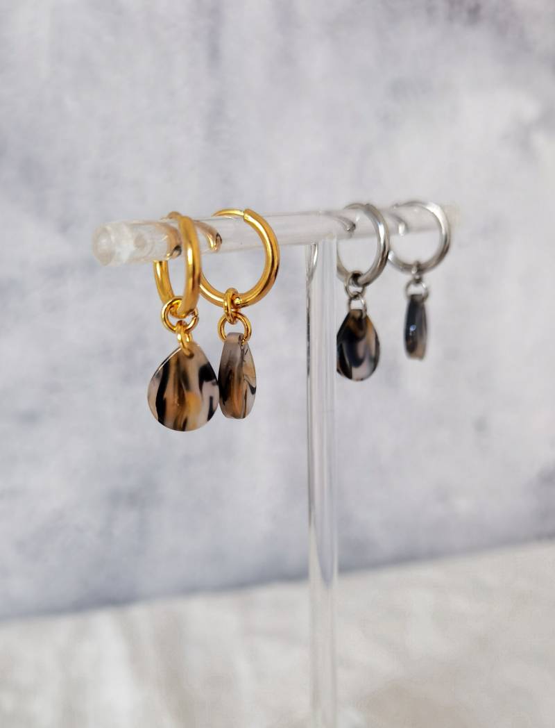 Creolen Mit Anhänger I Resin Ohrringe Edelstahl von bracelens