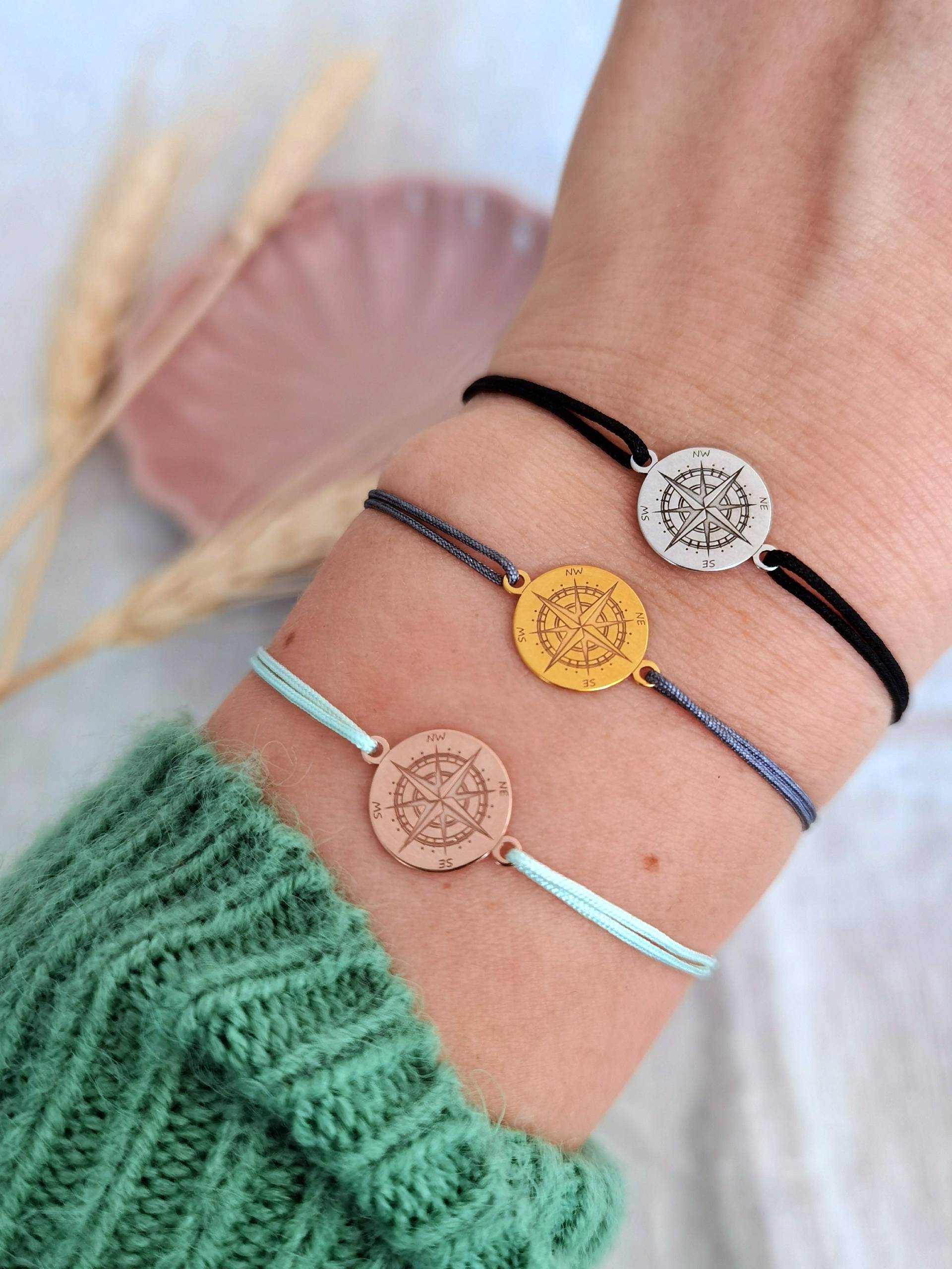 Kompass Armband 925 Sterling Silber I Glücksbringer Reise Geschenk Für von bracelens