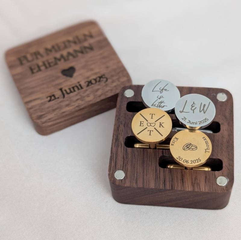Personalisierte Manschettenknöpfe Mit Gravur I Hochzeit Herren Geschenk Personalisiert Trauzeuge von bracelens