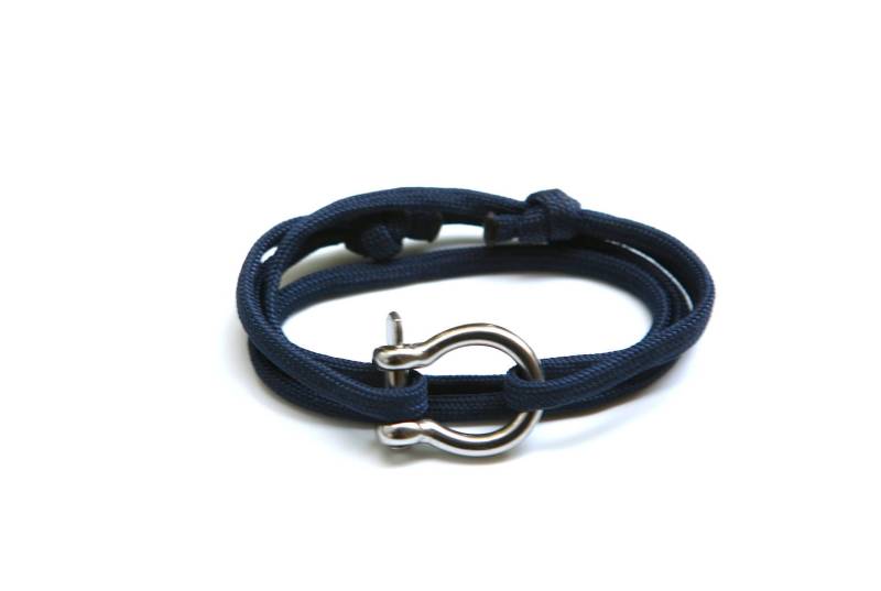 Manila-Marineblau Schnur Armband von braceletsdebagatelle