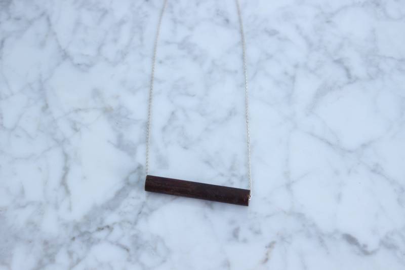 Jahrgang Bambus Perle Auf Zarte Sterling Silberkette Jahrgang Bambus Perle Auf Zarte Sterling Silberkette von brackishchannel