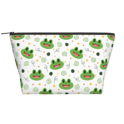 Cobcub Frosch tragbare tägliche Aufbewahrungstasche mit Reißverschluss, kann als Make-up-Tasche, Schreibwaren, Bleistift/Stifteetui für Damen verwendet werden, Lustiger Frosch, Einheitsgröße, von bradkke