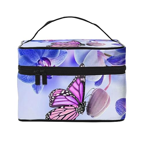 Grünes Wassergras Reise-Make-up-Tasche für Damen, wasserabweisend, Kosmetiktasche, faltbar, Kulturbeutel, Lehrer-Geschenke, blumen, Einheitsgröße, Kosmetikkoffer von bradkke