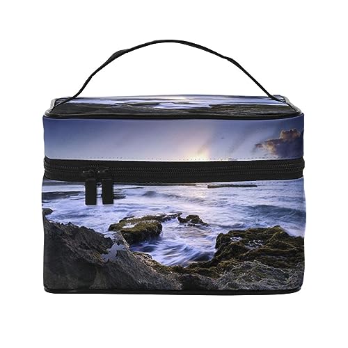 Husky Reise-Make-up-Tasche für Damen, wasserdicht, faltbar, Kulturbeutel, Lehrergeschenk, Puerto Rico - Strand, Einheitsgröße, Kosmetikkoffer von bradkke