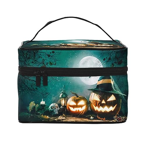 Reise-Make-up-Tasche für Damen, Meerschweinchen, wasserabweisend, faltbar, Kulturbeutel, Lehrergeschenk, Halloween Kürbis, Einheitsgröße, Kosmetikkoffer von bradkke