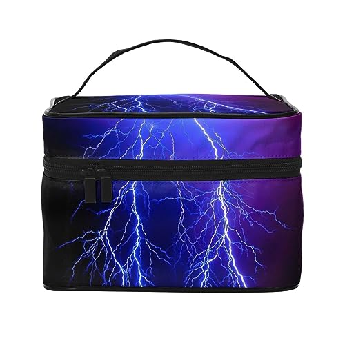 Reise-Make-up-Tasche für Damen, Meerschweinchen, wasserabweisend, faltbar, Kulturbeutel, Lehrergeschenk, Night Sky Lightning, Einheitsgröße, Kosmetikkoffer von bradkke