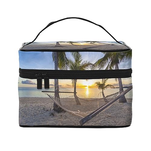 Reise-Make-up-Tasche für Damen, Meerschweinchen, wasserabweisend, faltbar, Kulturbeutel, Lehrergeschenk, Paradise Beach, Einheitsgröße, Kosmetikkoffer von bradkke