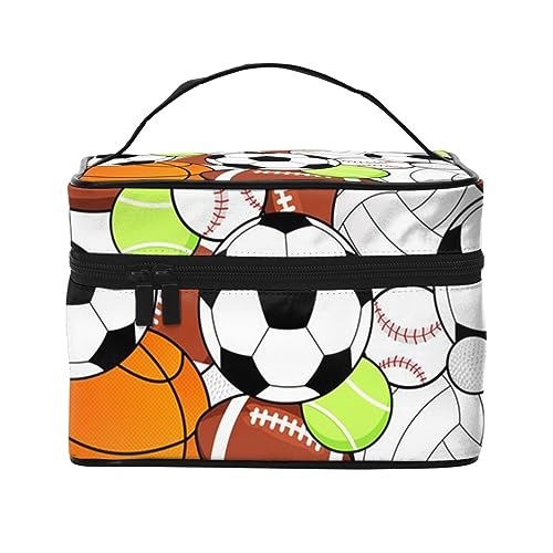 Reise-Make-up-Tasche für Damen, Motiv: Baumfrosch, wasserabweisend, faltbar, Kulturbeutel, Lehrergeschenk, Sportball, Einheitsgröße, Kosmetikkoffer von bradkke