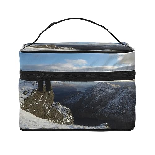 The Solar System Reise-Make-up-Tasche für Damen, wasserfeste Kosmetiktasche, faltbar, Kulturbeutel, Lehrergeschenk, Top of the Snow Mountain, Einheitsgröße, Kosmetikkoffer von bradkke