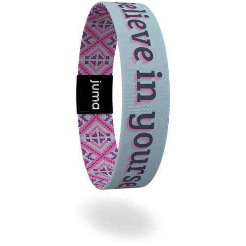 JUMA Größe M Motivations-Armband Freundschaftsarmband mit Positiven Sprüchen - Best Friends Geschenke, Glücksbringer Armband, Energiearmband, Glaubensband - geeignet für Kinder, Damen, Herren (BIY) von brands2love