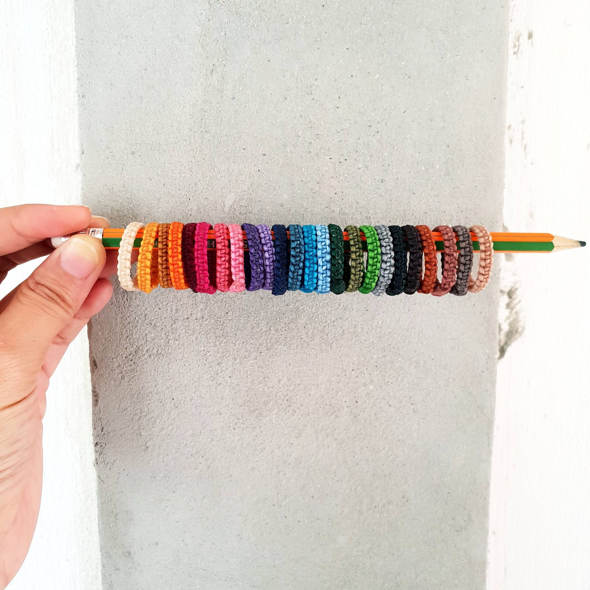 2Er-Set Ring Einfache Gewebte Wachsschnur Unisex Paar von brasslady