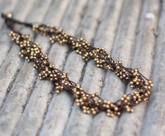 Multistrang Messing Perlen Boho Halskette, Hippie Frauen Für Sie von brasslady