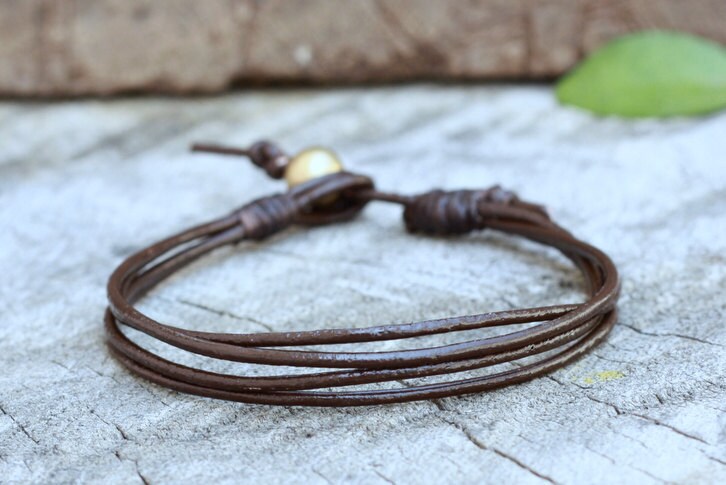 Schlichtes Rocker Leder Unisex Armband Oder Fußkettchen von brasslady