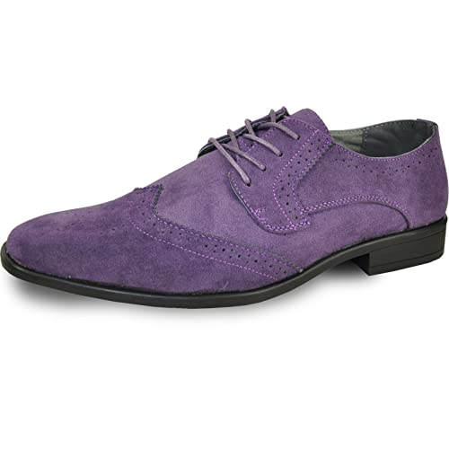 bravo! Herren-Ledersocke, klassisch, Schnürschuh, Oxford, einfarbig, Zehenkappe oder Flügelspitze, Größe M und breit, Größe 39 bis 46, Schwarz, Braun, Cognacblau, Lila, Rot, Violett, 44 EU von bravo!
