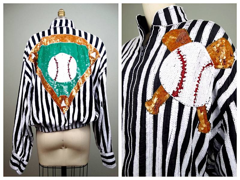 Seltene Baseball Pailletten Bomberjacke // American All-Star Ballgame Statement Piece Sportjacke von braxae
