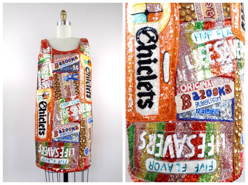 Unglaubliches Paillettenkleid/Seltenes Designer Vintage Perlenkleid 90Er Jahre Verschönertes Kleid Von Jeanette Kastenberg von braxae