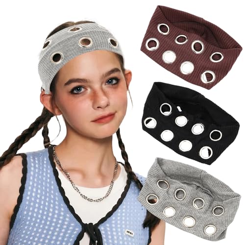 braxan 3 x Haarbänder mit Ösen, breite dicke Ösen, dicke Stirnbänder für Damen, rutschfest, Punk-Haar-Accessoires, modisch und vielseitig braxan 3 x Haarbänder mit Ösen, breite dicke Ösen, dicke Stirnbänder für Damen, rutschfest, Punk-Haar-Accessoires, modisch und vielseitig von braxan