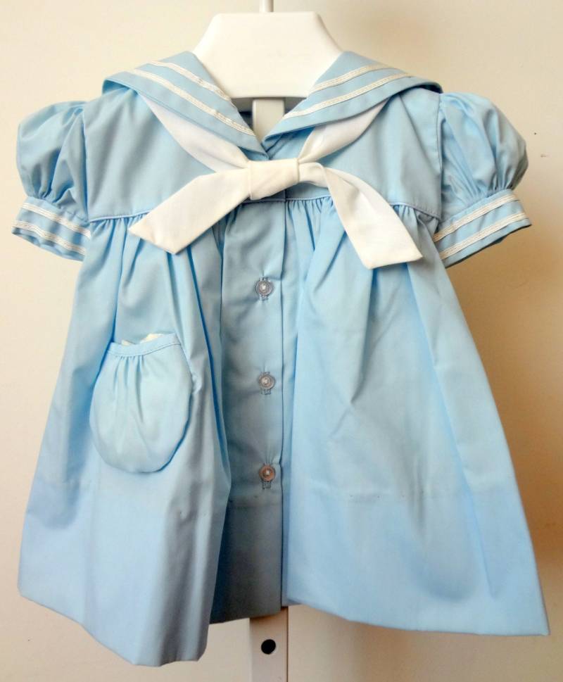 Vintage Mädchen Baby Blue Sailor Kleid - Mehrere Größen Neu, Nie Getragen von breedbabynyc