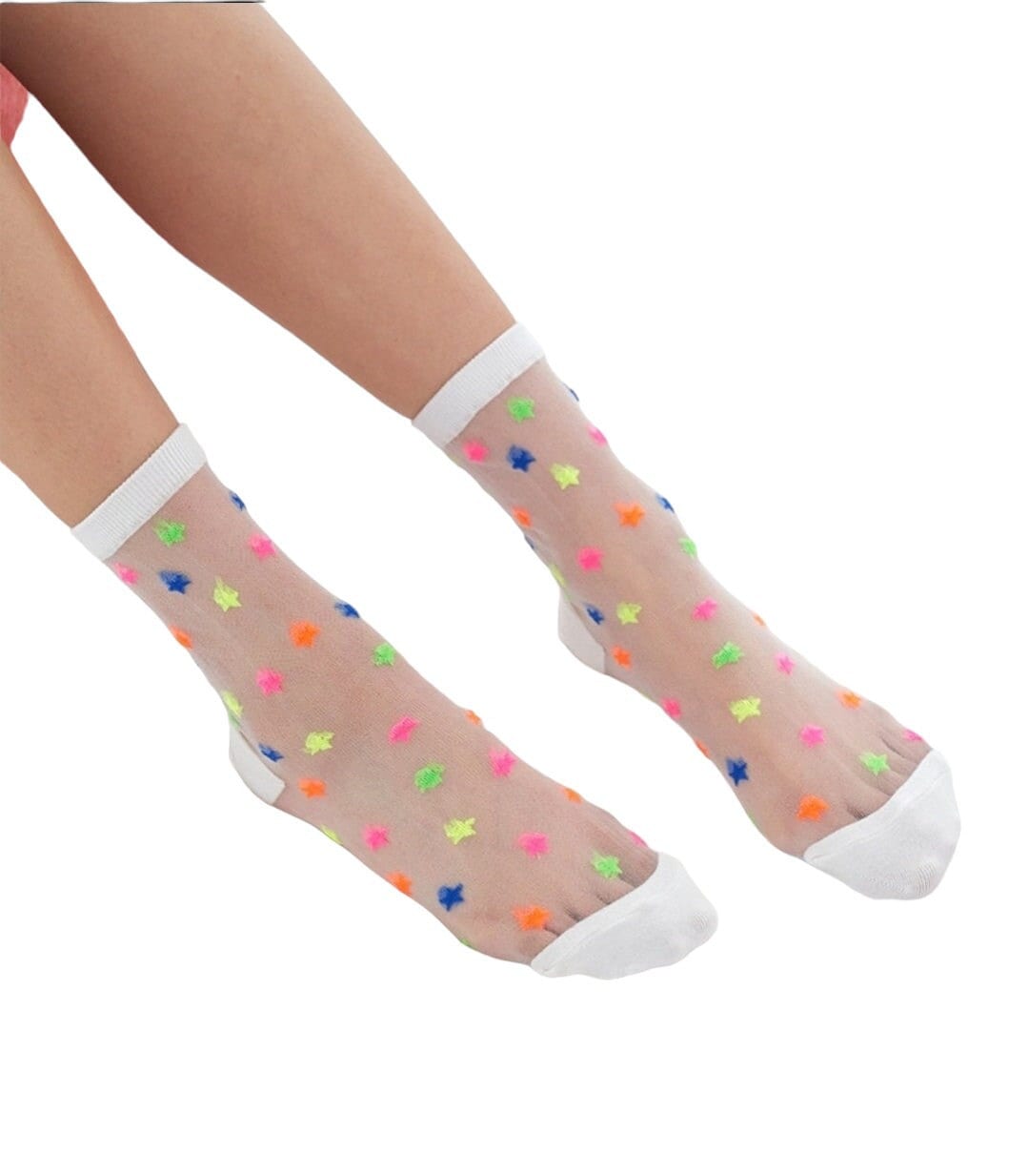 Süße Sommersocken | Durchsichtige Sternensocken Bunte Leichte Crew Socken Lebhafte Sneaker Socken| Mädchen Frauen von breezemountain8