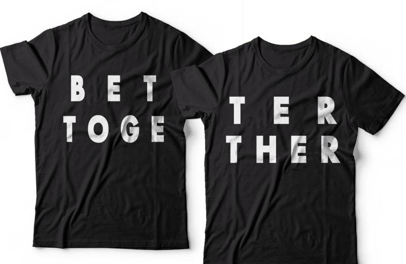 Better Together Bester Freund Lustiges Mode Paar Geschenk T-Shirt von breezetees