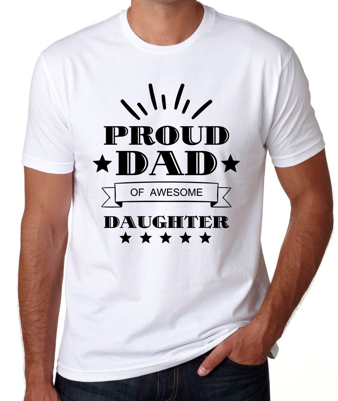 Geschenk Für Vater Stolzer Von Super Dauther Vatertag Tshirt Papa T-Shirt von breezetees