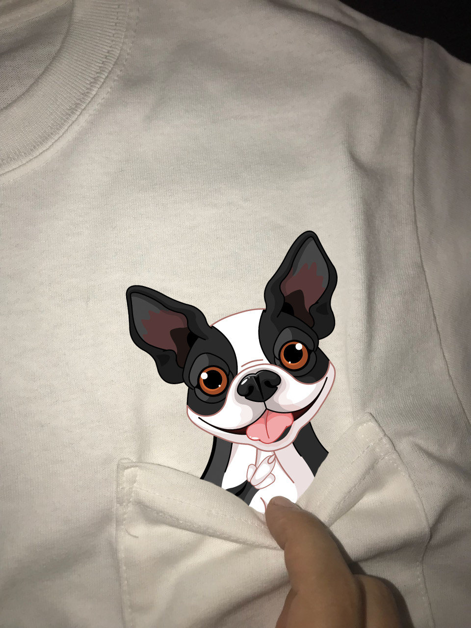 Hund Boston Terrier Lustige Tasche Mittelfinger Mode Geschenk Unisex T-Shirt von breezetees