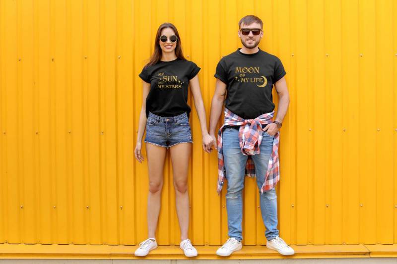 Mond Meines Lebens Meine Sonne Und Meine Sterne Shirts Paar-T-Shirt Paar T-Shirts Tshirts Geschenk Jahrestag von breezetees