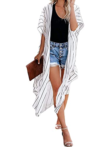 Breezy Lane Damen Badeanzug Cover Up Kimono Boho Loose Sommer Strickjacke Bikini Beachwear Cardigan Resort Bekleidung von Breezy Lane