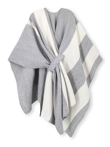 breezy lane Damen Poncho Schal Strick Cape Reversible Wraps Elegant Übergroße Ruana Cardigan Geschenke für Mutter von breezy lane