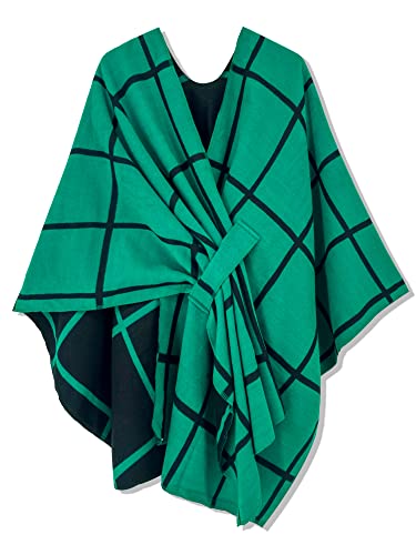 breezy lane Damen Poncho Schal Strick Cape Reversible Wraps Elegant Übergroße Ruana Cardigan Geschenke für Mutter von breezy lane
