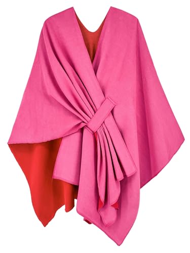 breezy lane Damen Poncho Schal Strick Cape Reversible Wraps Elegant Übergroße Ruana Cardigan Geschenke für Mutter von breezy lane