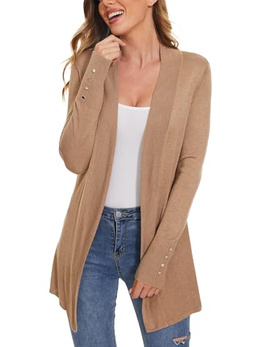 Breezy Lane Damen Strickjacke Elegante Offene Vorderseite Langarm Cardigan Trendy Casual Lightweight Outwear von Breezy Lane