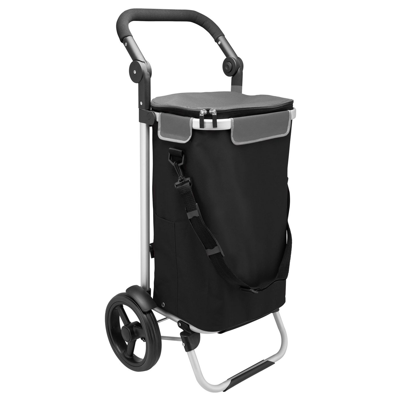 bremermann Einkaufstrolley Einkaufstrolley JEEBEL, Einkaufswagen mit abnehmbarer Tasche, schwarz von bremermann
