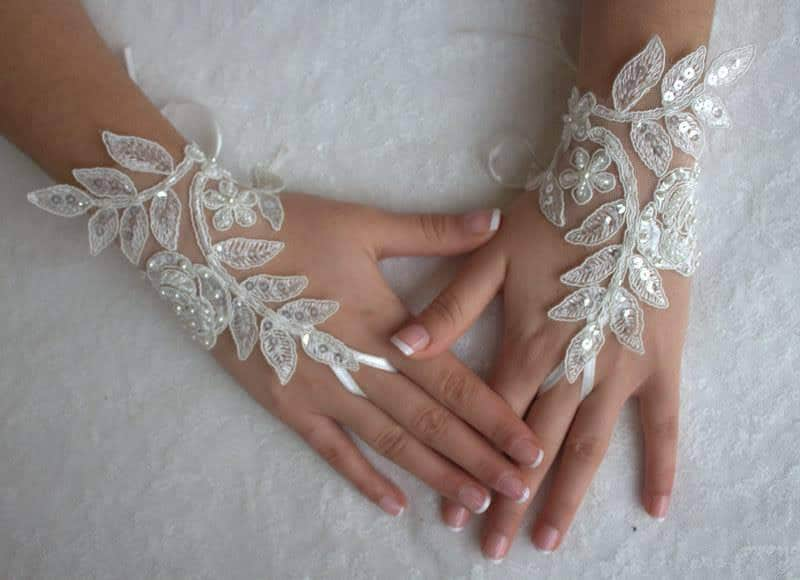 Hochzeit Handschuhe Spitzenhandschuhe Braut Kostümhandschuhe Fingerlos von bridalsdreams