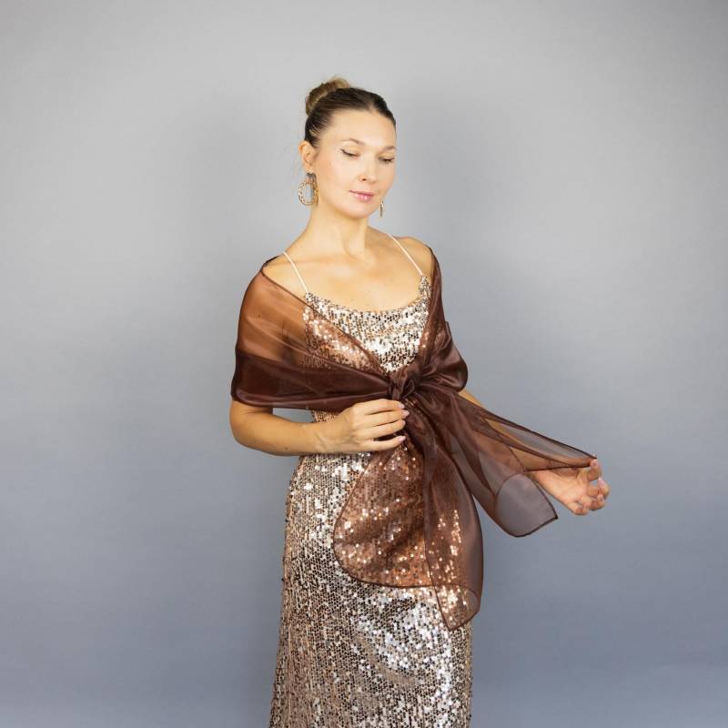 Braun Organza Wrap Braun Schiere Schal Bronze Shrug Brautjungfern Frau Abend Stola Prom Braun Organza Wrap Braun Schiere Schal Bronze Shrug Brautjungfern Frau Abend Stola Prom von bridalspain