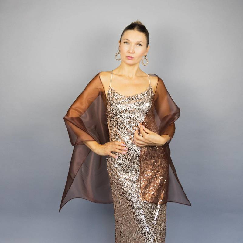 Braun Organza Wrap Braun Schiere Schaltuch Schal Schier Shrug Abendkleid Schal Frau Prom Braun Organza Wrap Braun Schiere Schaltuch Schal Schier Shrug Abendkleid Schal Frau Prom von bridalspain