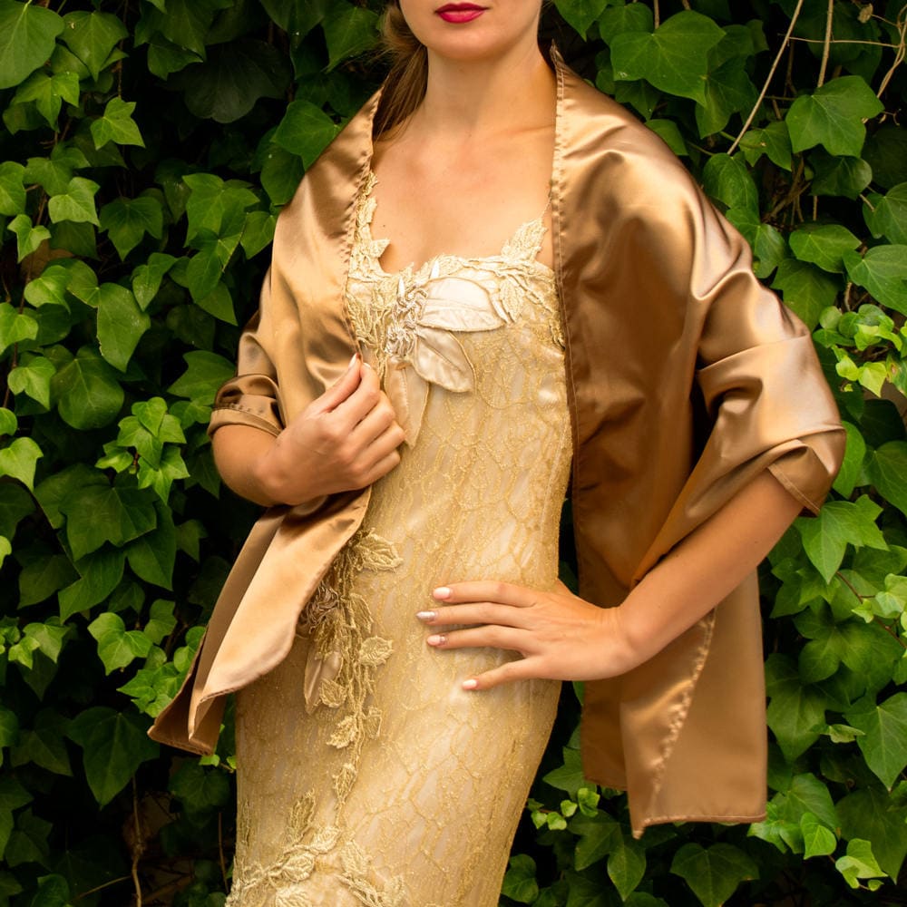 Bronze Satin Schal Bronze Wrap Dunkel Gold Schal Hochzeit Shrug Frau Abschlussball Bronze Satin Schal Bronze Wrap Dunkel Gold Schal Hochzeit Shrug Frau Abschlussball von bridalspain