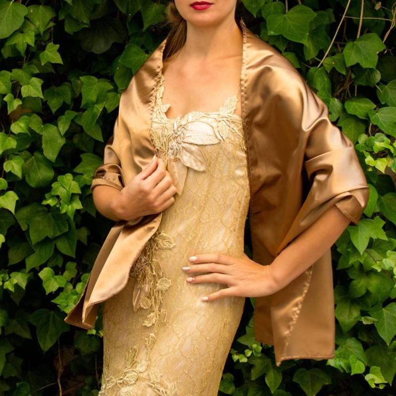 Bronze Satin Schal Bronze Wrap Dunkel Gold Schal Hochzeit Shrug Frau Abschlussball von bridalspain