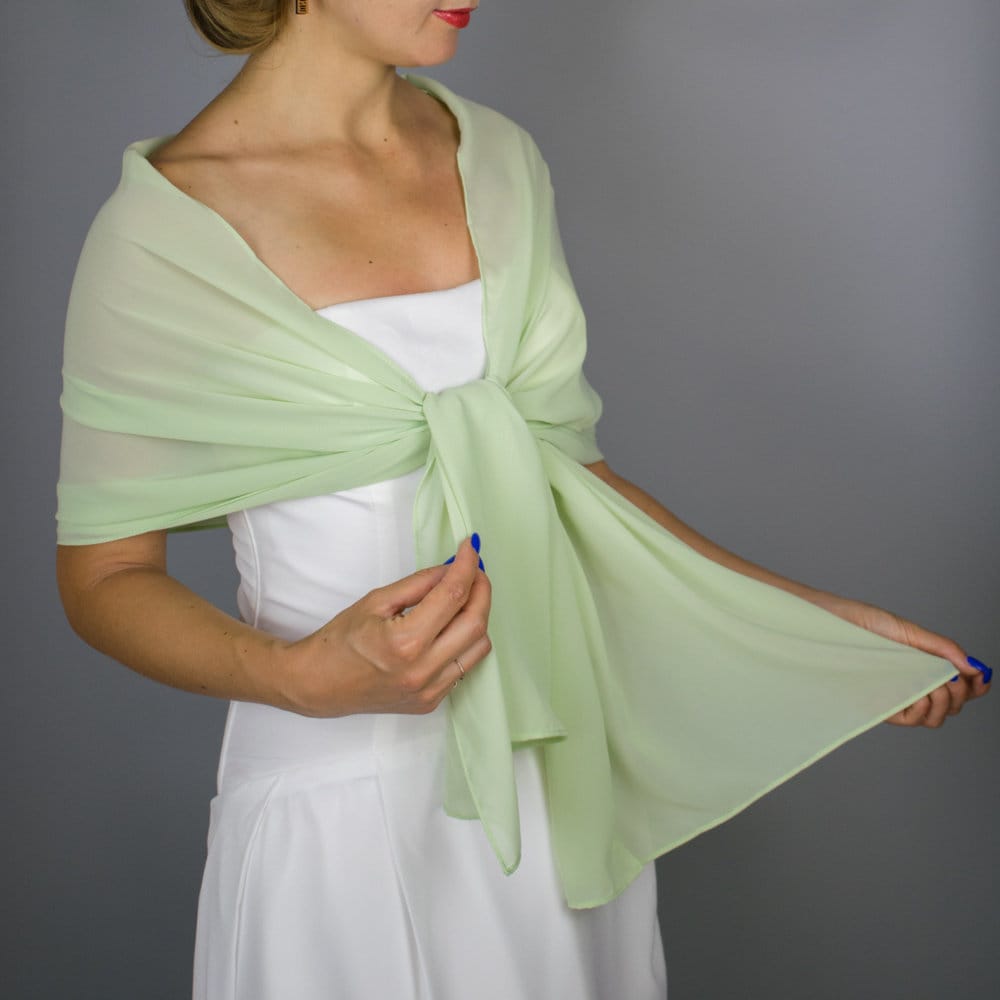 Hellgrüner Schal Mintgrün Wrap Frauen Tuch Hellgrün Stola Grüner Schultertuch Damenschal Sheer Shrug Chiffon Abschlussball von bridalspain