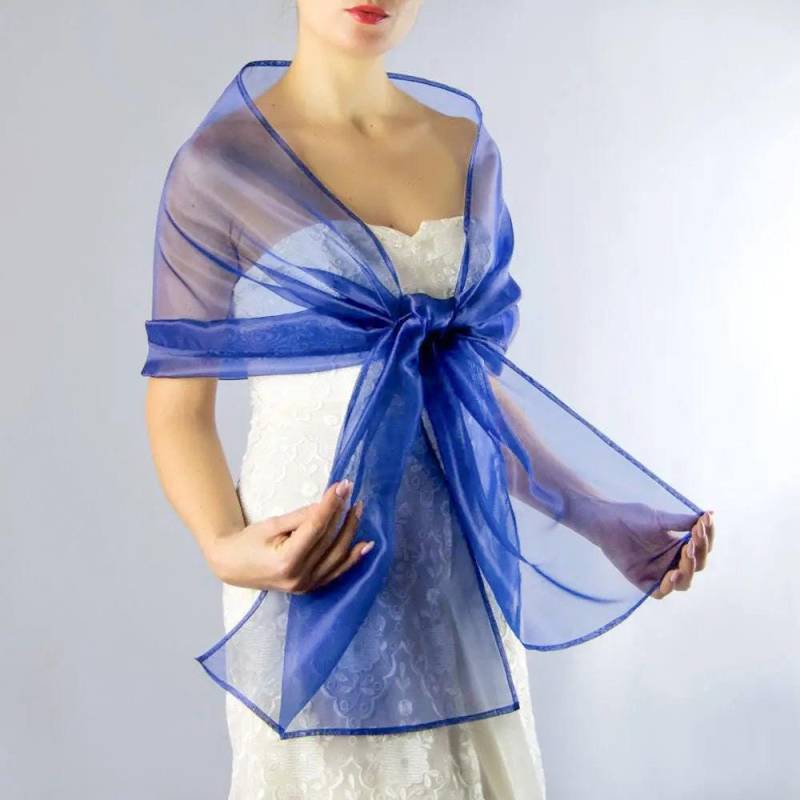 Königs Blau Organza Wrap Königsblau Schiere Schal Shrug Brautjungfern Frau Abendtuch Abschlussball Königs Blau Organza Wrap Königsblau Schiere Schal Shrug Brautjungfern Frau Abendtuch Abschlussball von bridalspain